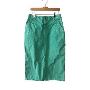 Vintage Liz Claiborne Liz Wear High Waisted Midi Skirt Seafoam Green